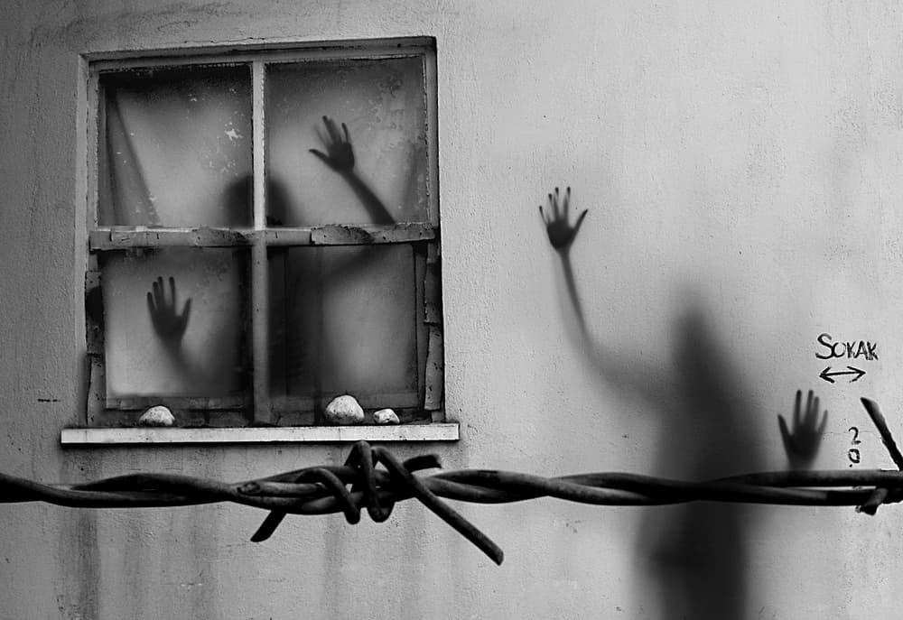 Barbed Wire Shadows by Emine Basa — canvas wall art