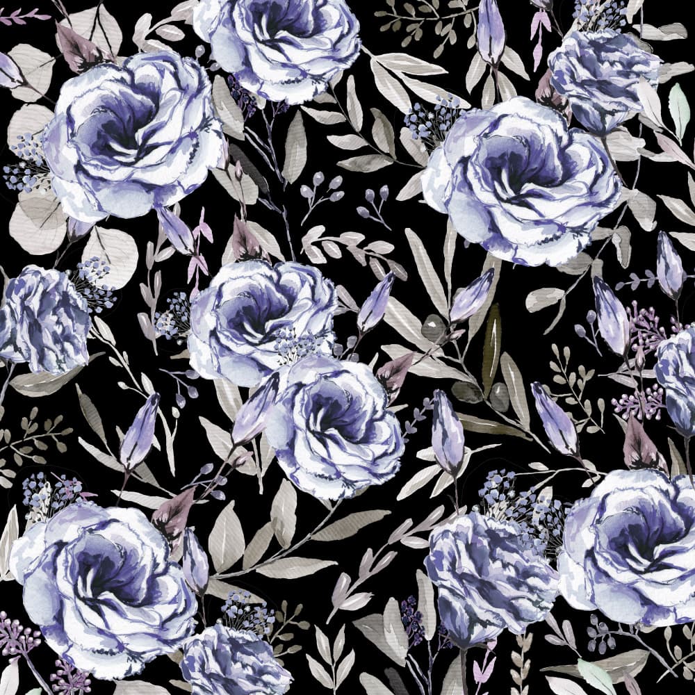 Floral Explosion Black by Anis Illustration — canvas wall art