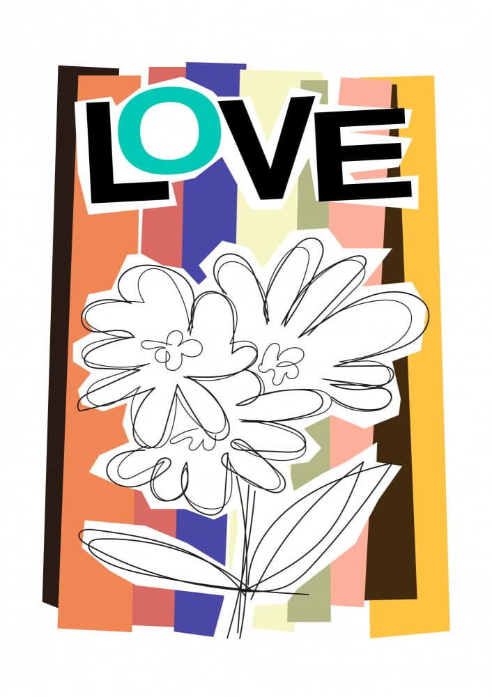 Whimsical Love Flowers by Frances Collett — canvas wall art