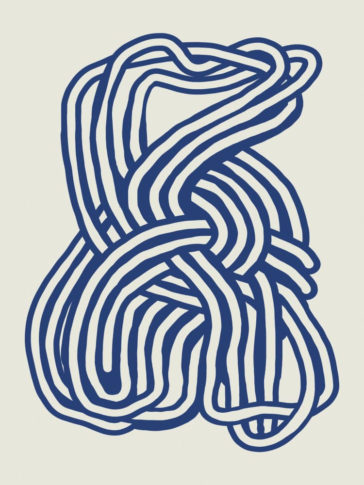 Intertwined Blue Lines by Little Dean — canvas wall art