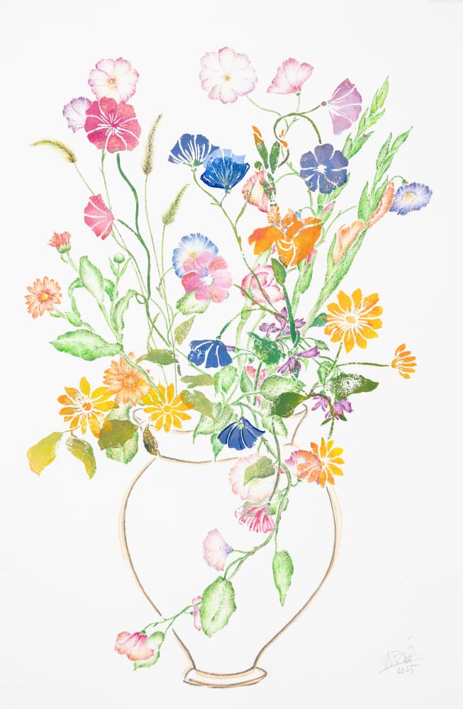 Colorful Spring Bouquet by Mette Rix — canvas wall art