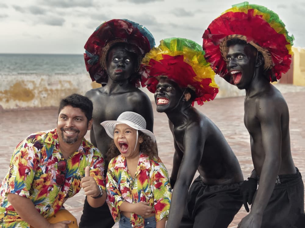 Colorful Performers and Family by Cesar Tejada — canvas wall art