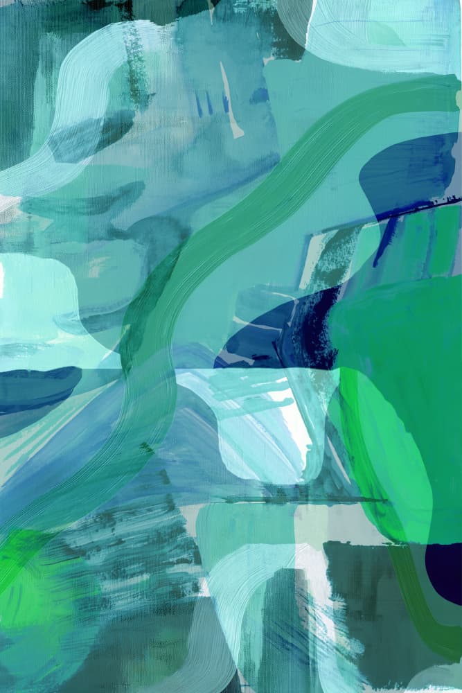 Fluid Teal Abstract by cartissi — canvas wall art