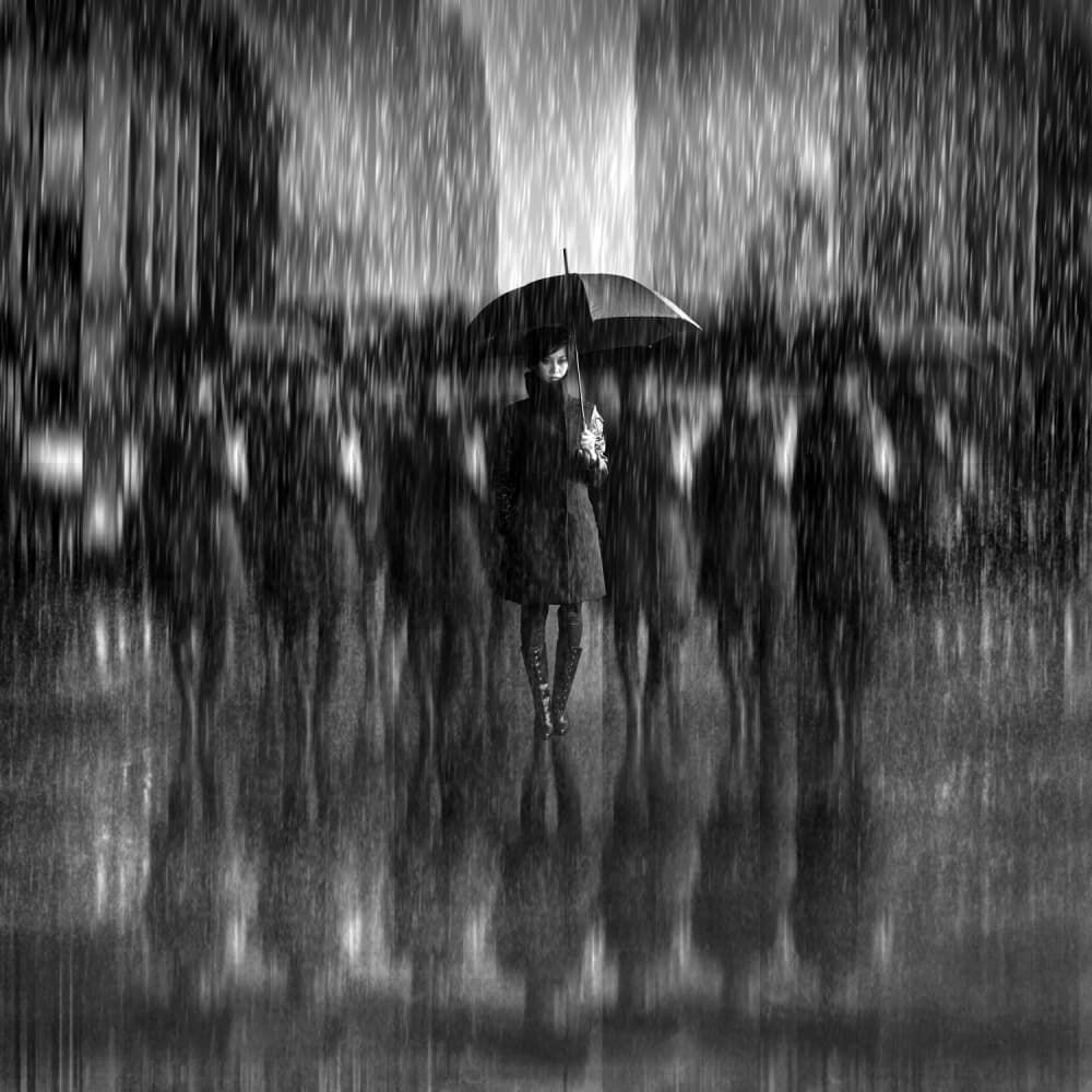 Alone In The Rain by Antonyus Bunjamin (Abe) — canvas wall art