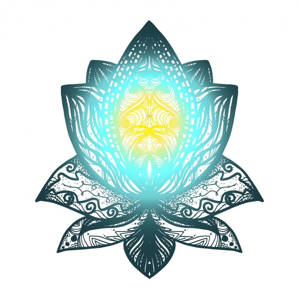 Meditative Lotus Glow by Marika Barsrsind — canvas wall art
