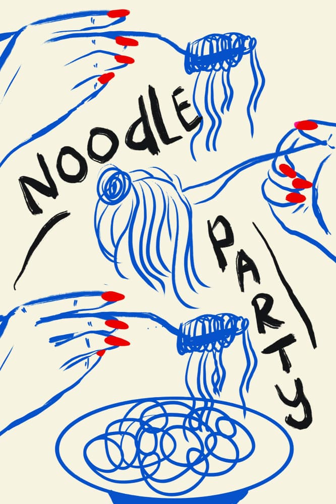 Noodle Party Fun by sucidraw — canvas wall art