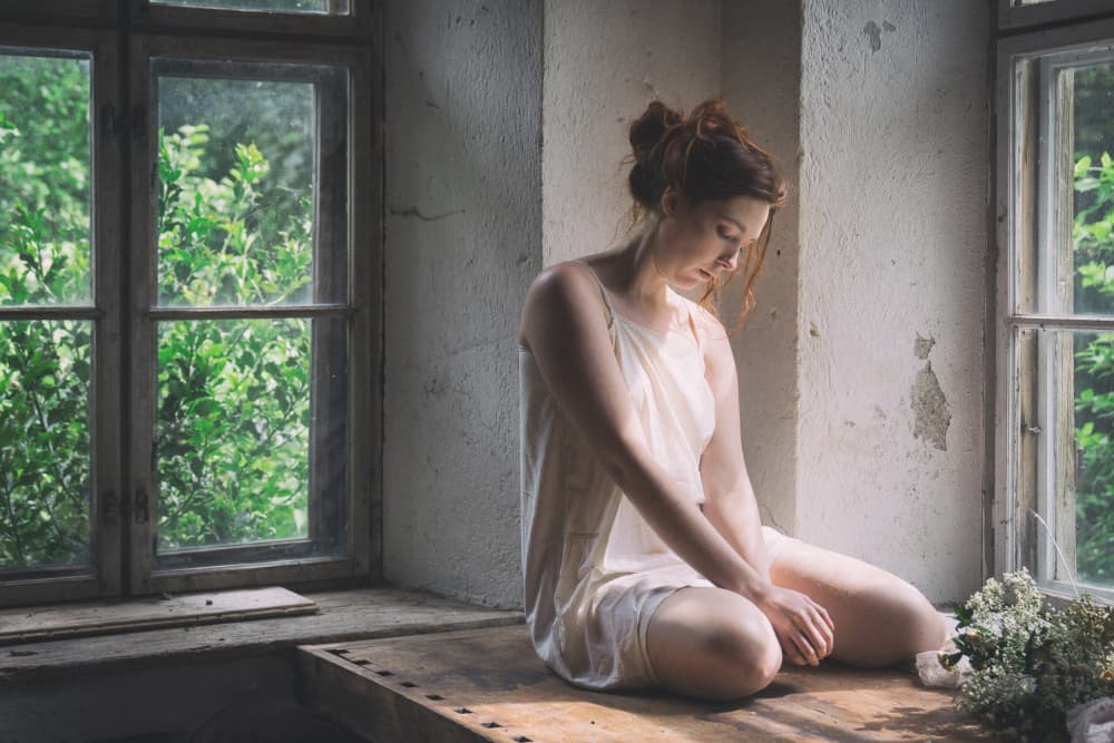 Pensive Woman Window Light by Ruth Franke — canvas wall art
