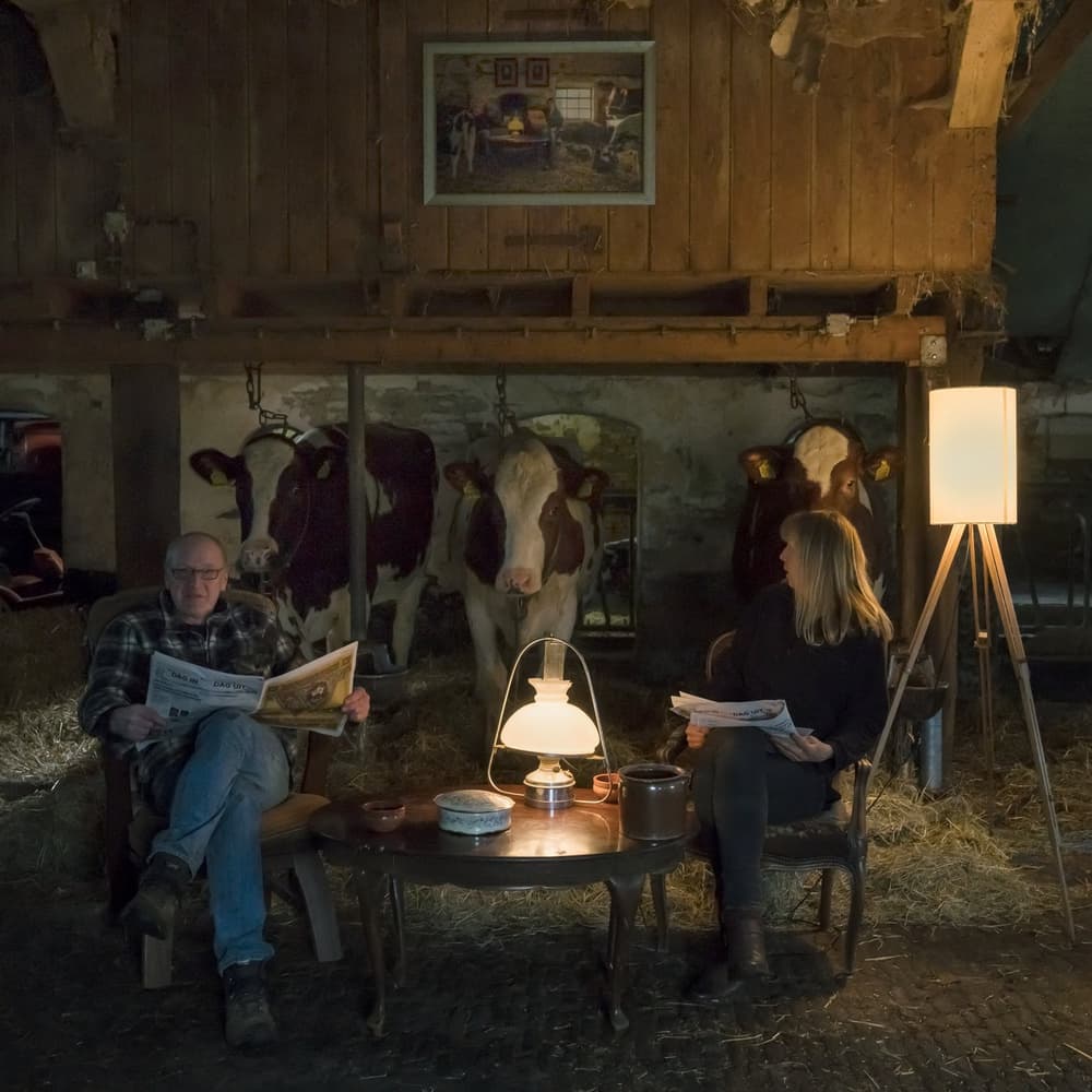 Farm Couple Reading by Gert van den Bosch — canvas wall art