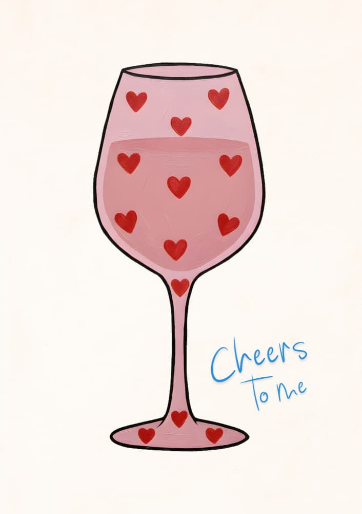 Cheers To Me Glass by Merel Takken — canvas wall art