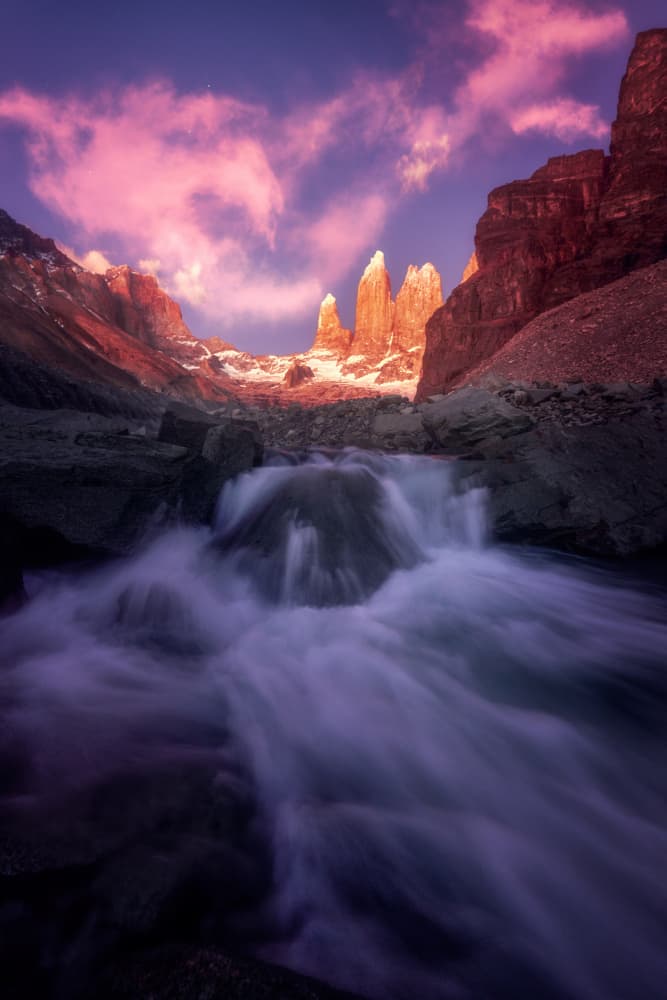 Torres Del Paine Sunrise by Ricardo Gayan — canvas wall art