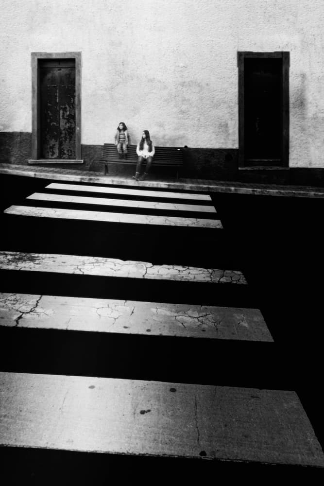 Two Girls Waiting by Laura Mexia — canvas wall art