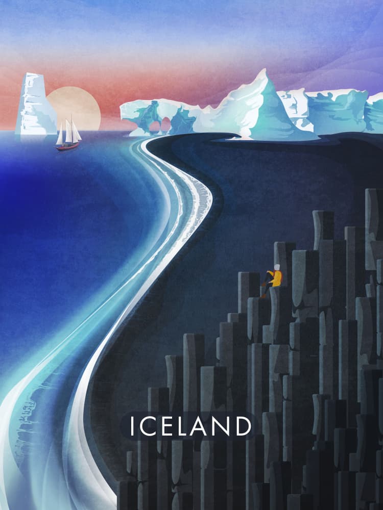 Majestic Iceland View by Emel Tunaboylu — canvas wall art