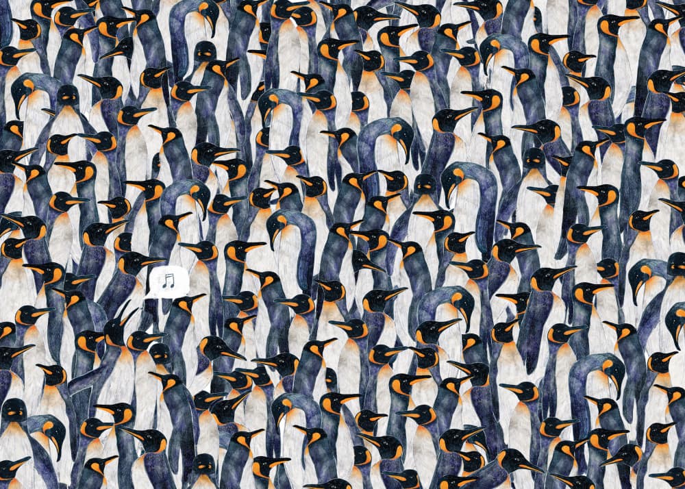 Singing King Penguins by Martina Scott — canvas wall art