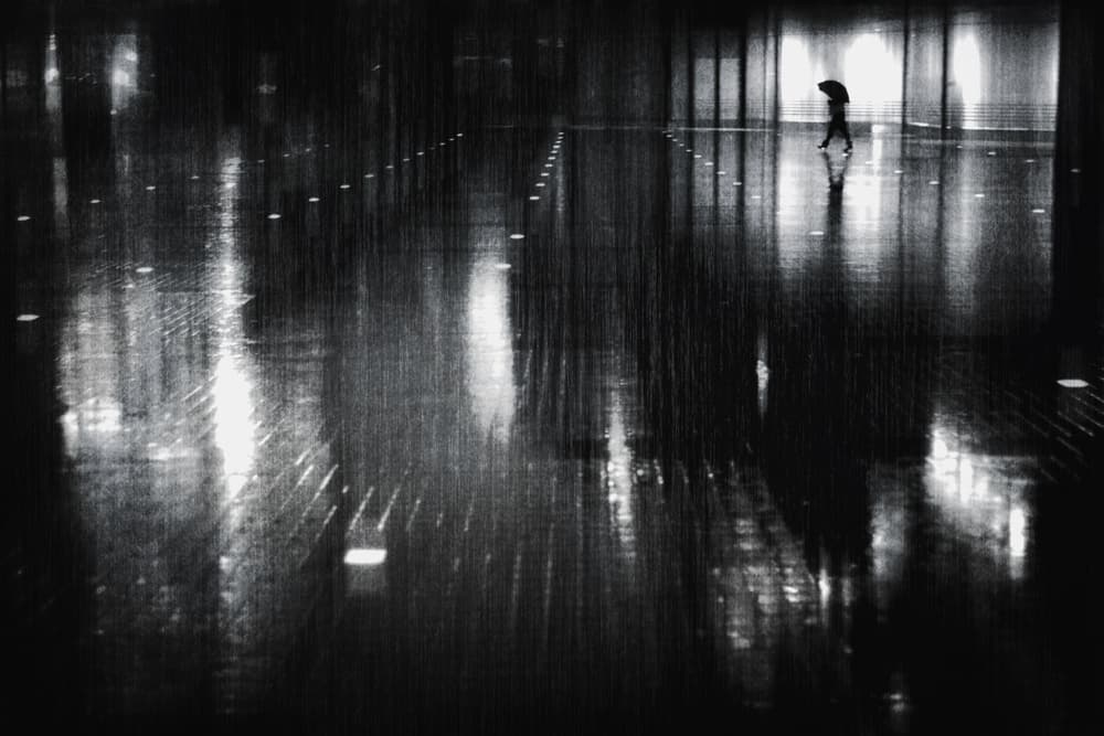 Solitary Walk in Rain by Teruhiko Tsuchida — canvas wall art