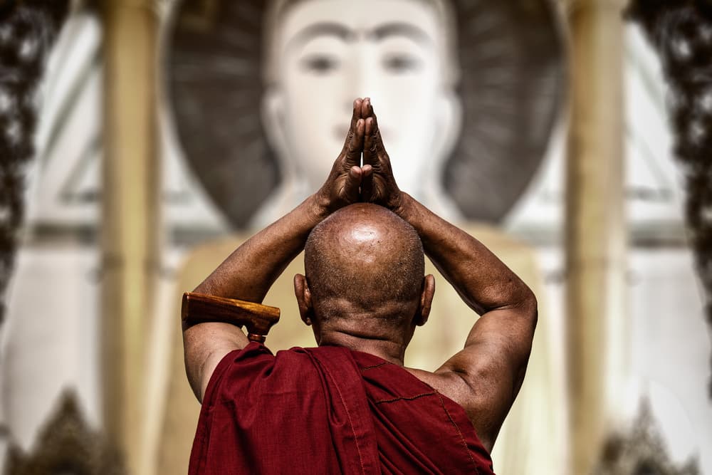 Monk in Prayer by Tom Baetsen - xlix.nl — canvas wall art