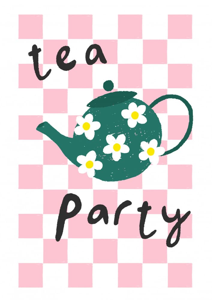 Pink Daisy Tea Party by Aislinn Simmonds — canvas wall art