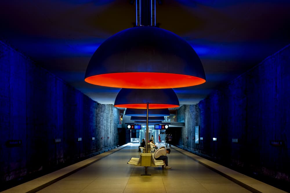 Blue Subway Glow by BALASUBRAMANIAN GV — canvas wall art