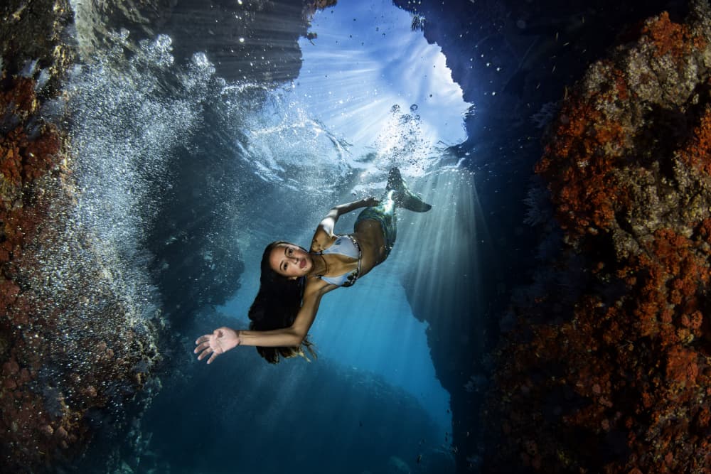 Sunlit Mermaid Grotto by Andrea Izzotti — canvas wall art