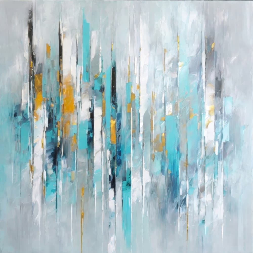 Dynamic Teal Gold Abstract by Alpenglow Workshop — canvas wall art