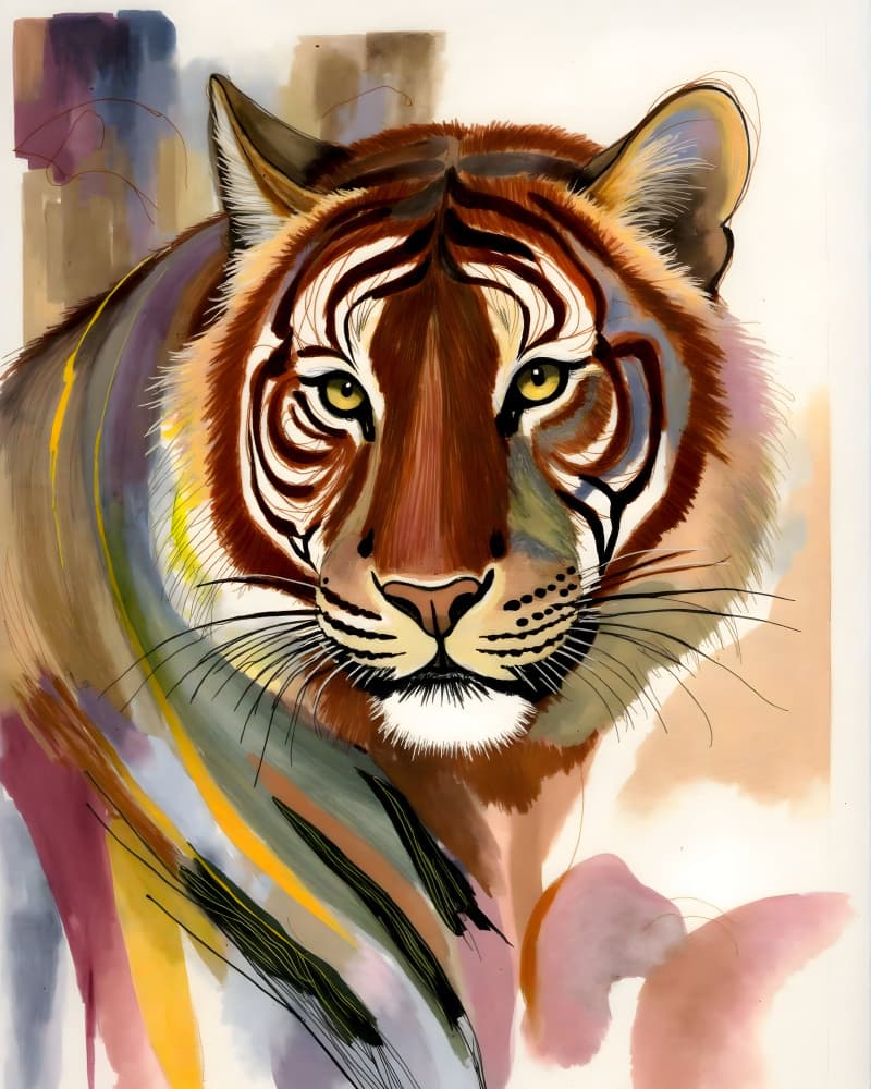 Tiger Gaze: The Untamed Aura by Uma Gokhale — canvas wall art