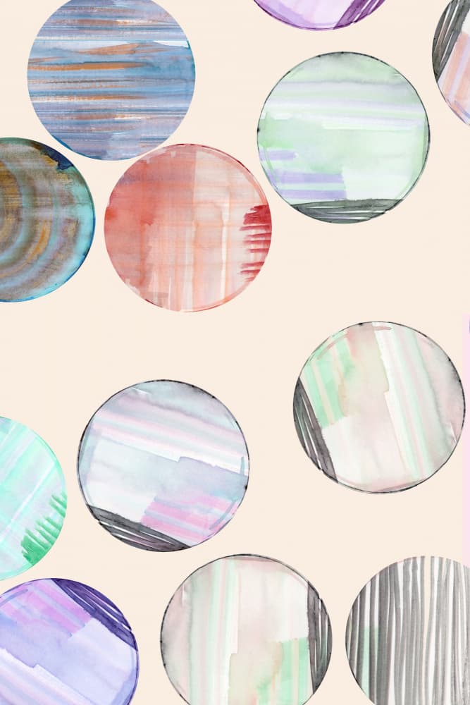 Pastel Abstract Circles by cartissi — canvas wall art