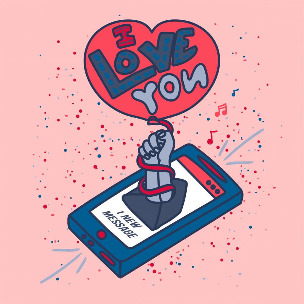 Digital Love Message by Marika Barsrsind — canvas wall art