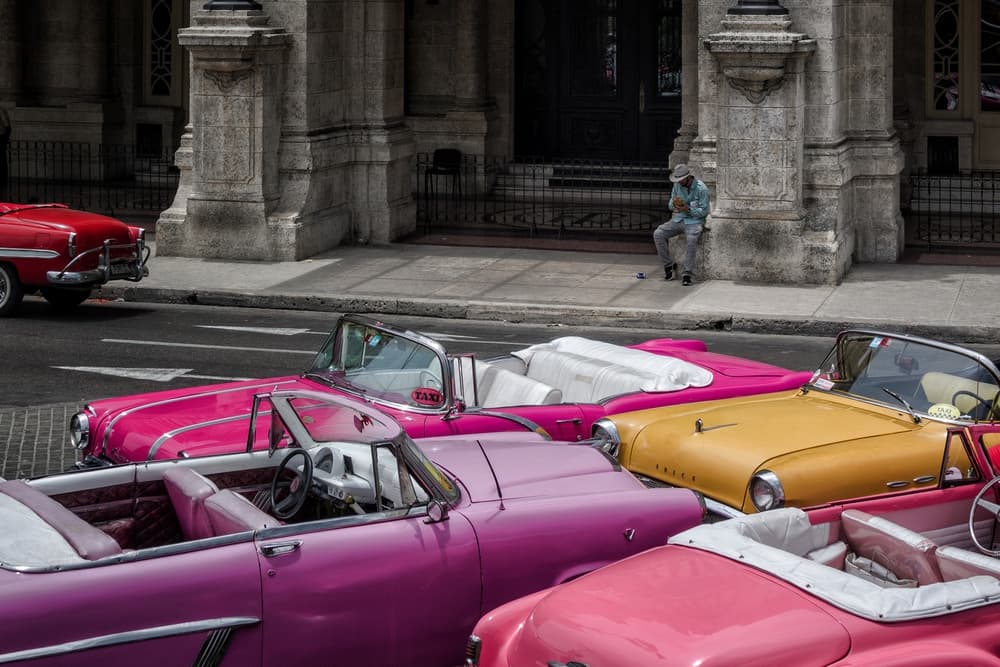 Colorful Classic Cars by Pavol Stranak — canvas wall art