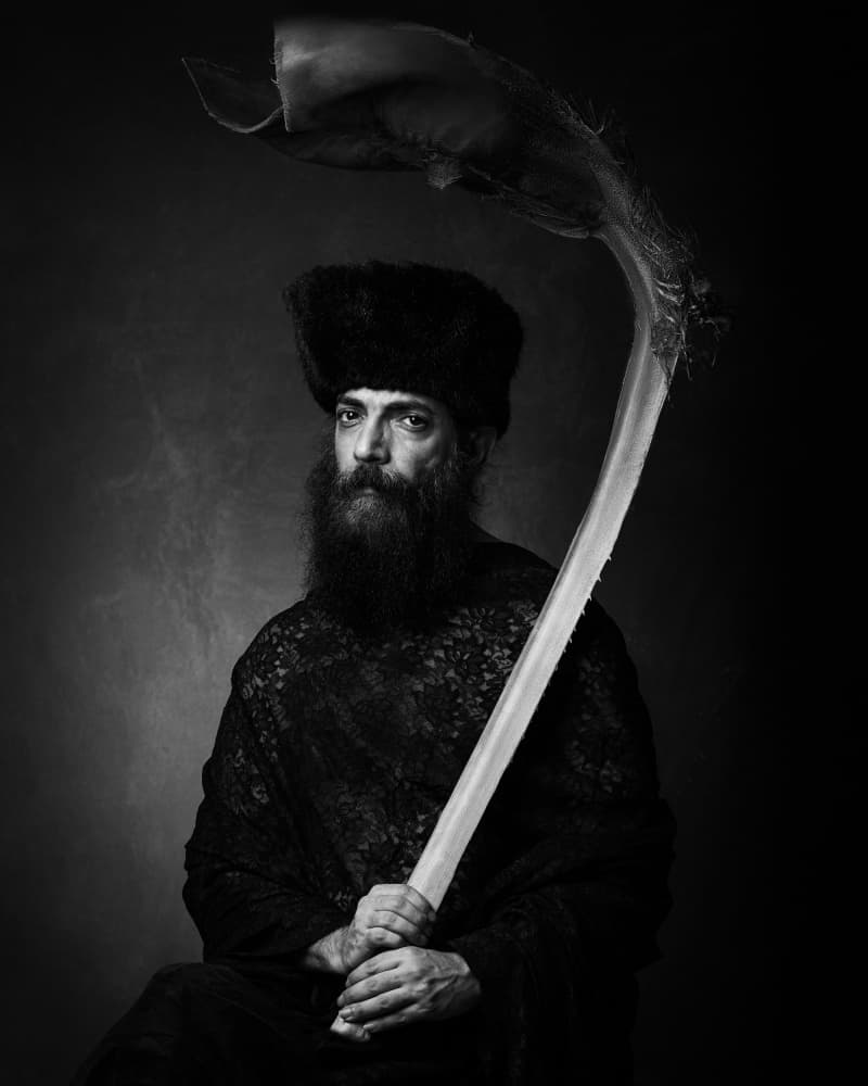 Solemn Bearded Man by Mehdi Mokhtari — canvas wall art