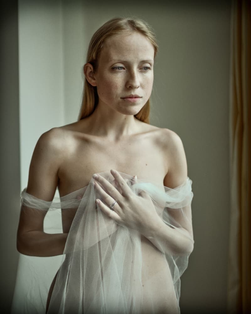 Ethereal Woman Sheer Fabric by Franky De Meyer — canvas wall art