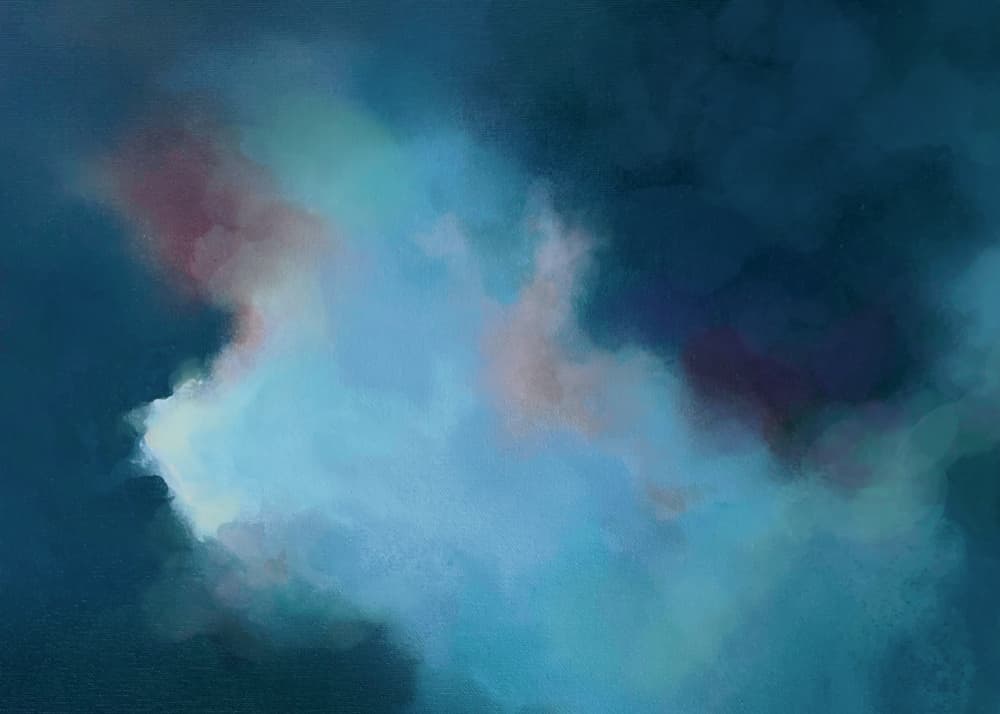 Abstract Blue Haze by Maria Borglund — canvas wall art