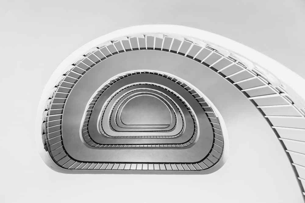 Architectural Spiral View by Roswitha Schleicher-Schwarz — canvas wall art