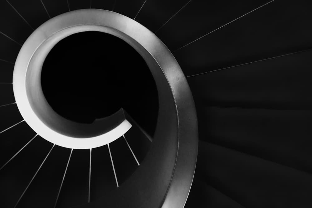 Geometric Spiral Stairs by Paulo Abrantes — canvas wall art