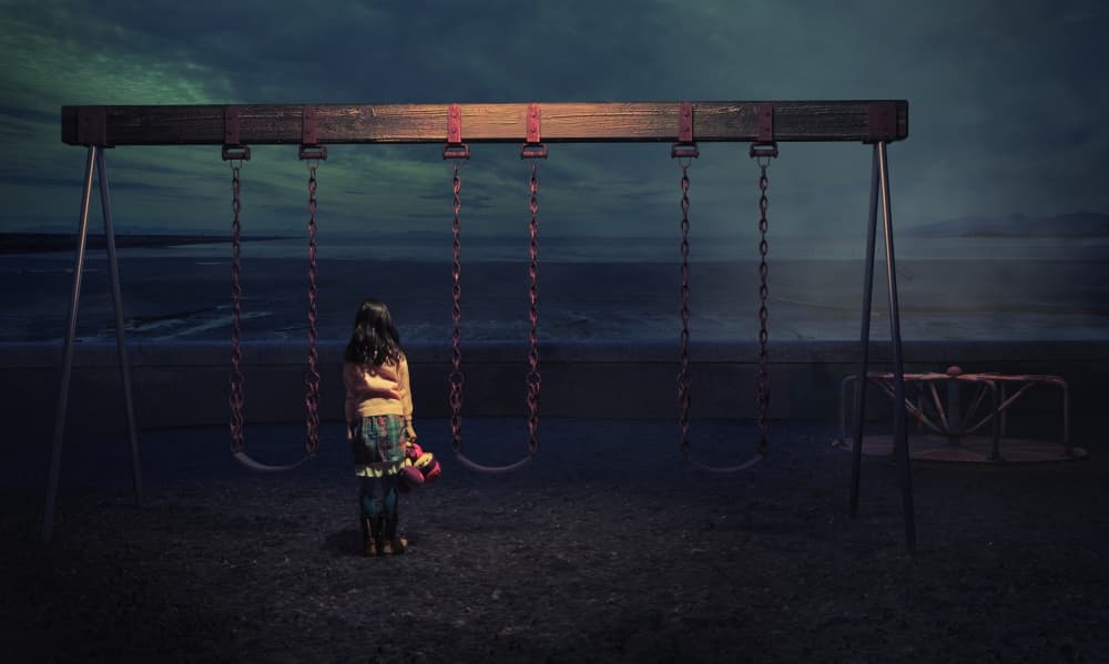Lonely Child Dark Night by Fang Tong — canvas wall art