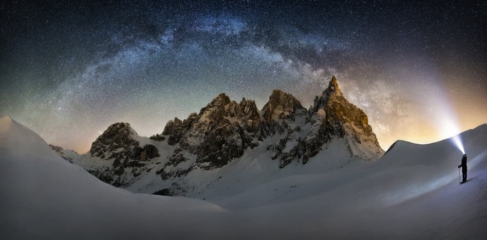 Milky Way Mountain Trek by Dr. Nicholas Roemmelt — canvas wall art