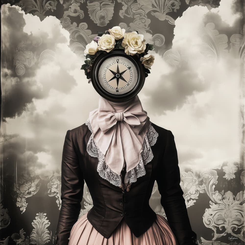 Elegant Compass Woman by Sue Skellern — canvas wall art