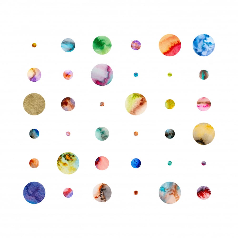 Watercolor Planets by Fabiana Silveira — canvas wall art