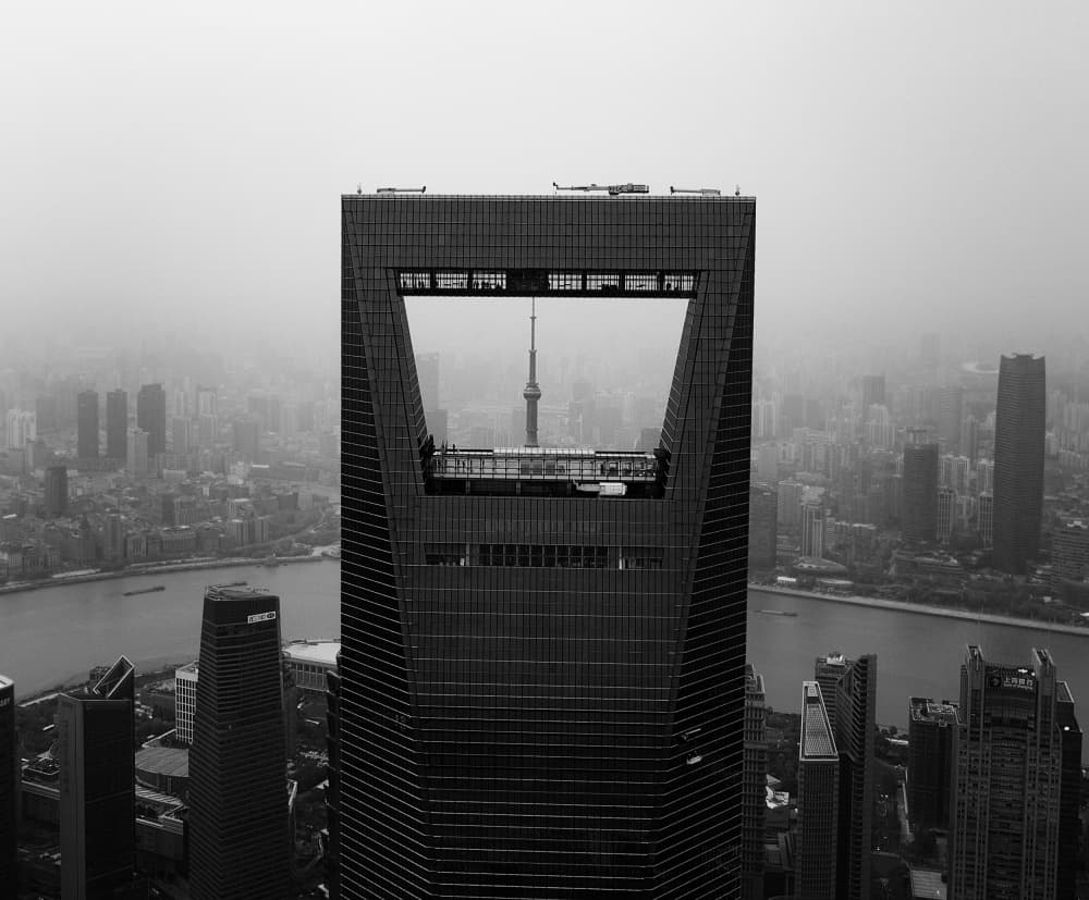 Framed Shanghai Towers by Carmine Chiriacò — canvas wall art