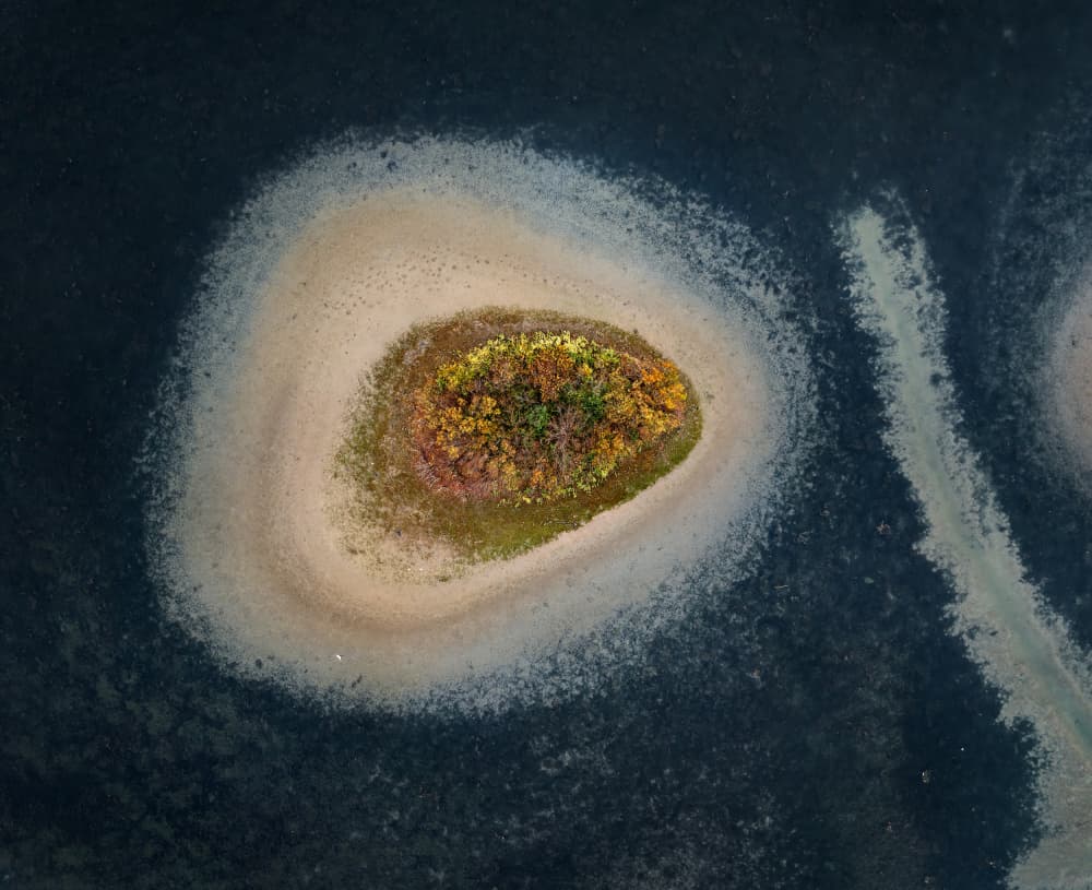 Remote Autumn Island by Shenshen Dou — canvas wall art