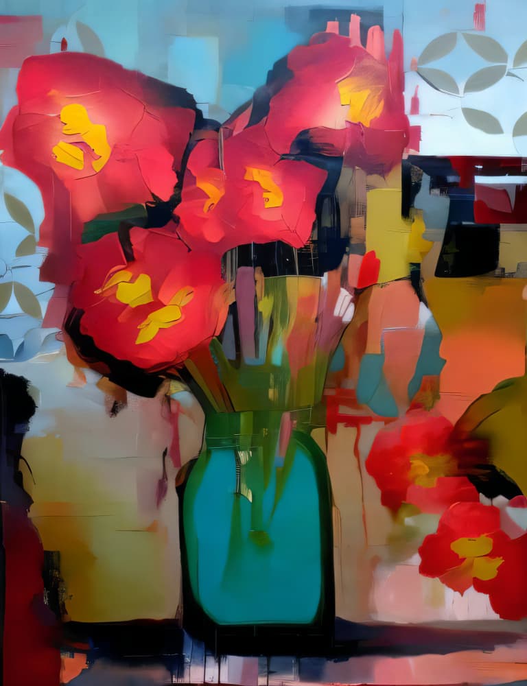 Vibrant Abstract Flowers by Cicero Spin — canvas wall art