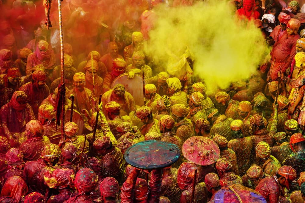 Indian Holi Festival by JOYRAJ SAMANTA — canvas wall art