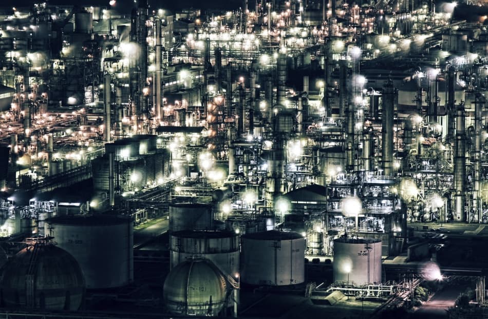 Night Industrial Glow by Keisuke Ikeda @ blackcoffee — canvas wall art