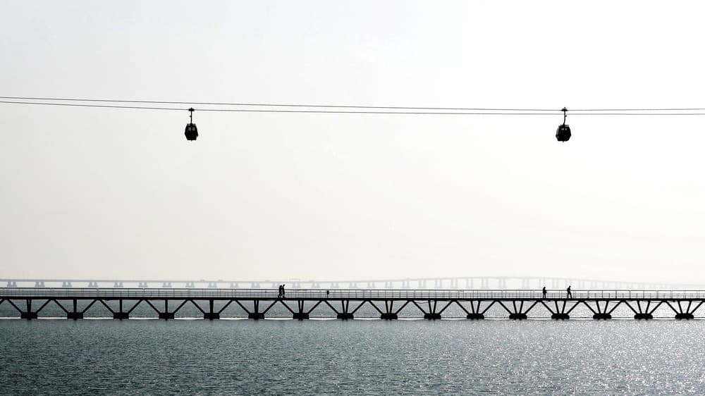Bridge and Cable Car by Nadine RISSE — canvas wall art
