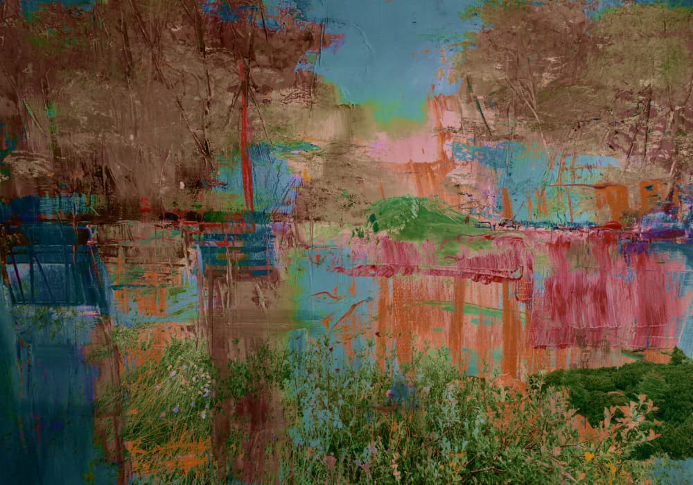 Colorful Abstract Waterscape by Cesare Bellassai Art — canvas wall art
