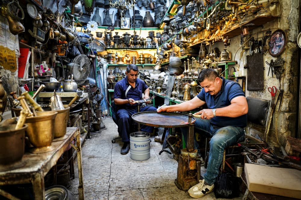 Artisan's Busy Workshop by Bashar Alsofey — canvas wall art