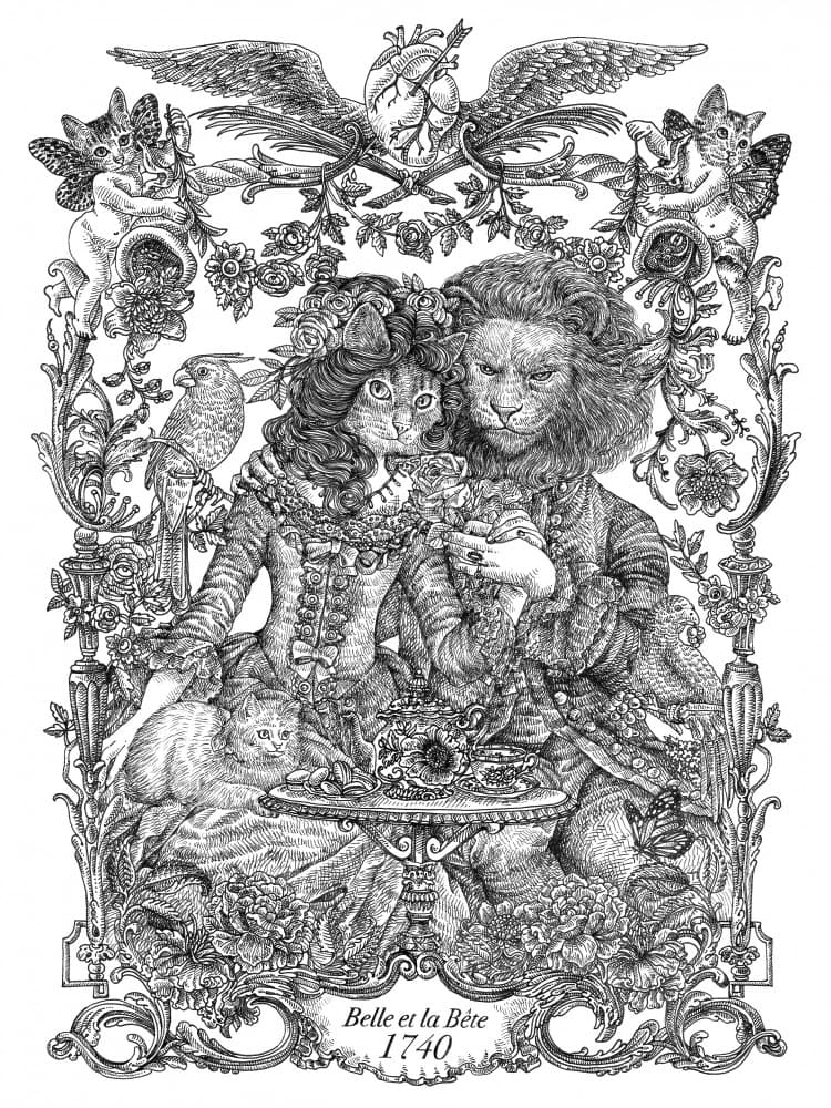 Belle and Beast Rococo by Nicole Bustamante — canvas wall art