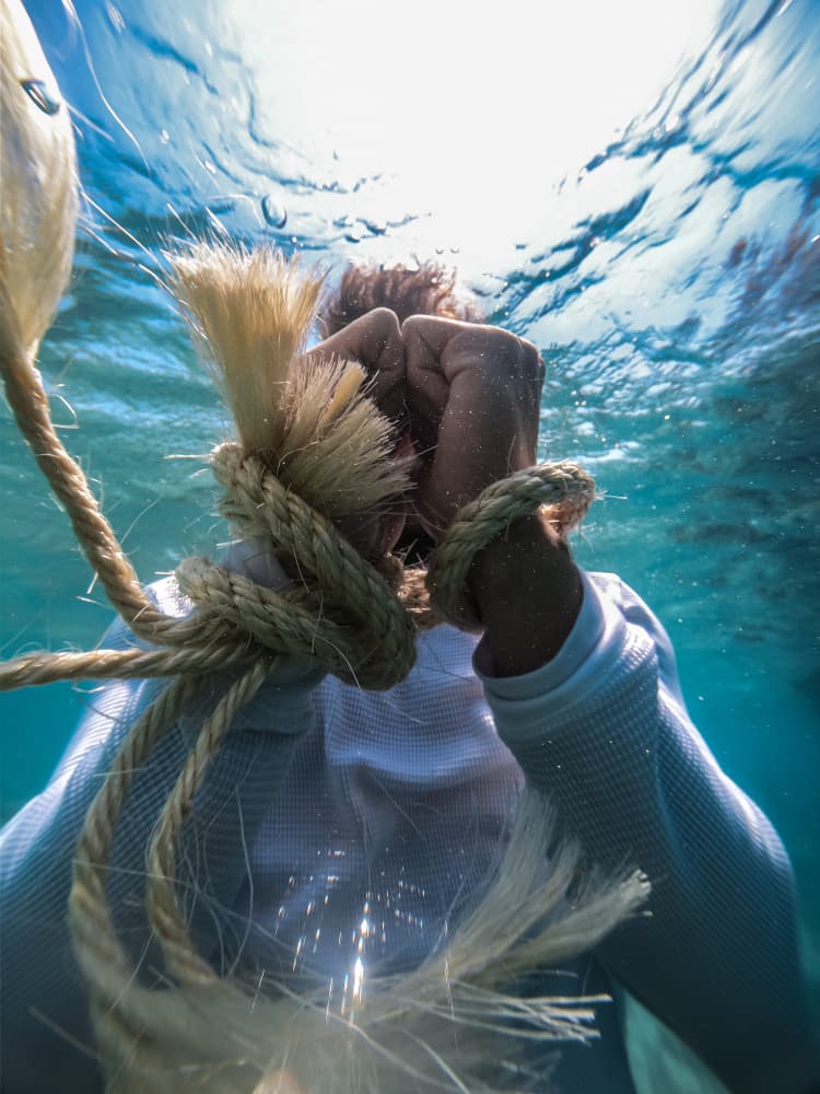 Bound Underwater Struggle by Hilal safarjalani — canvas wall art