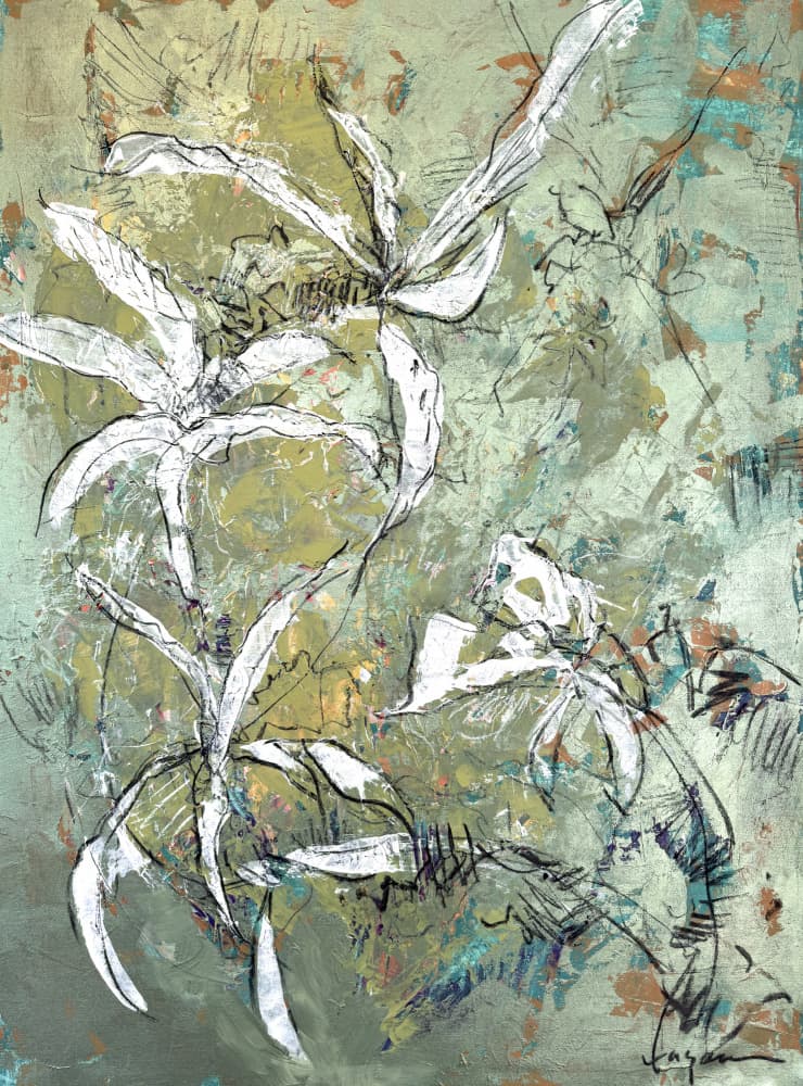 Green Floral Abstract by Dorothy Fagan — canvas wall art