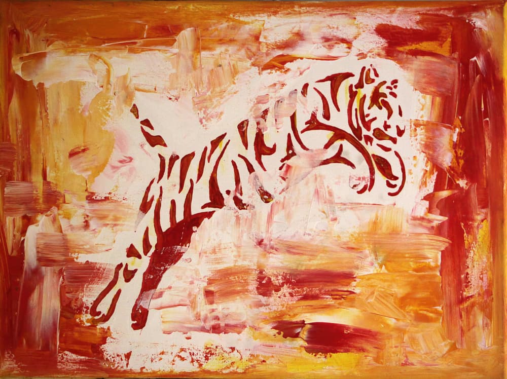 Abstract Tiger Leap by Rafal Kulik — canvas wall art