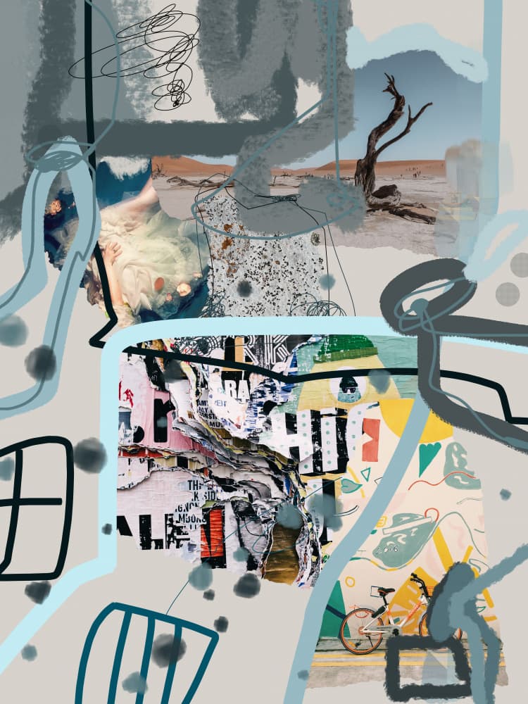 Abstract Urban Layers by Pelin Atilla — canvas wall art