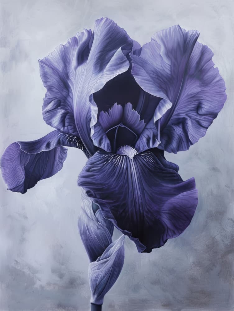 Dramatic Purple Iris by Bilge Paksoylu — canvas wall art